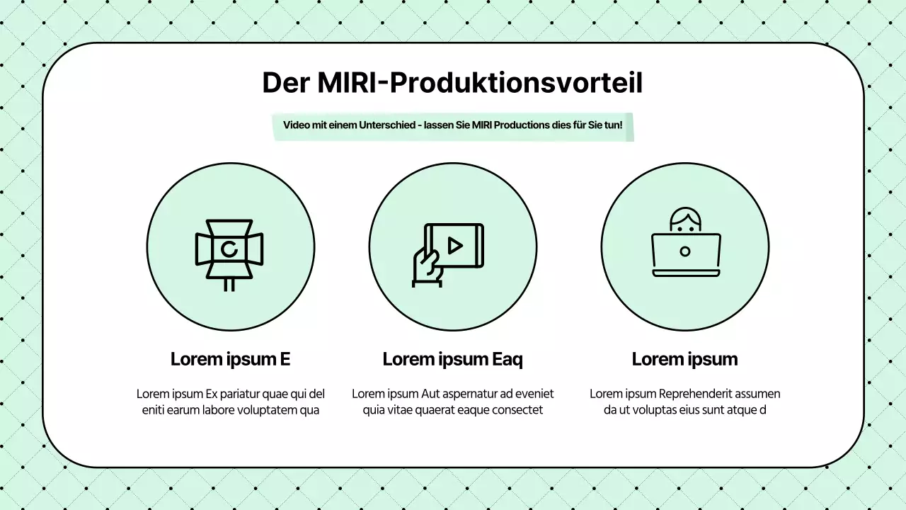 Einfaches, mintfarbenes Angebot einer Videoproduktionsfirma