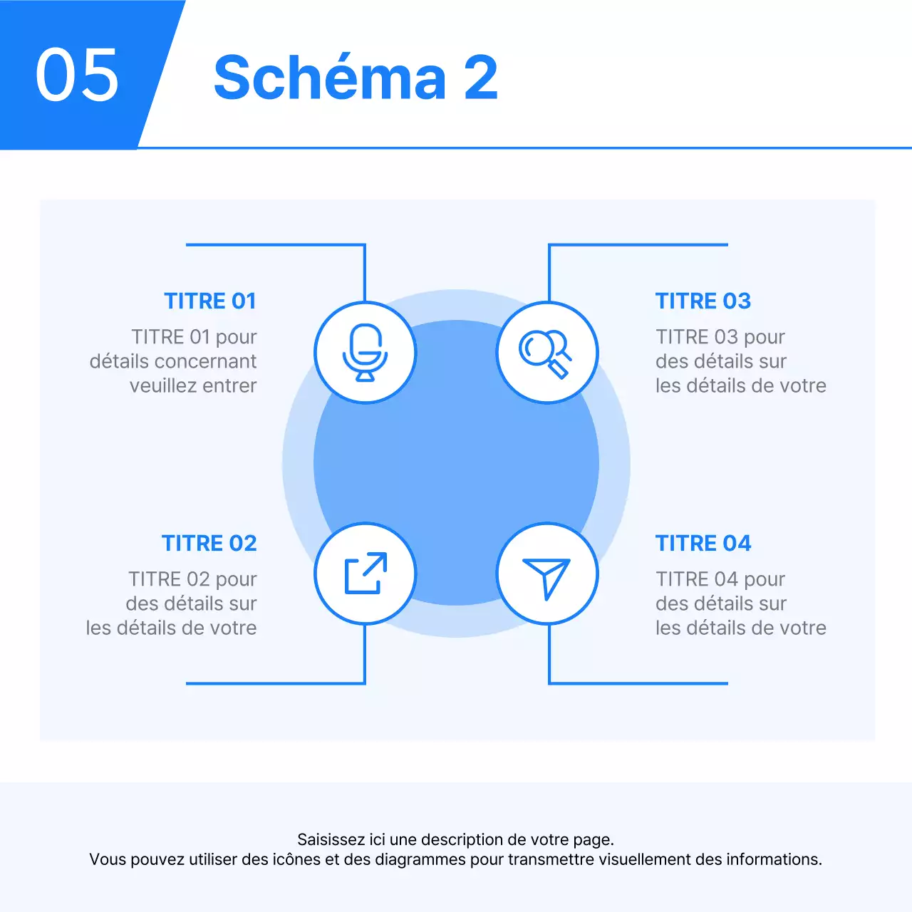 Modèle d'entreprise simple bleu