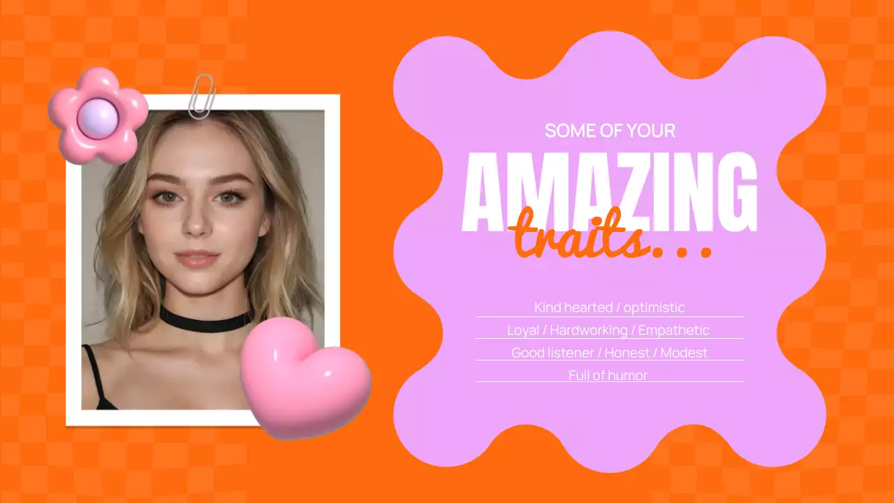 오렌지 레트로 생일 초대장 프레젠테이션