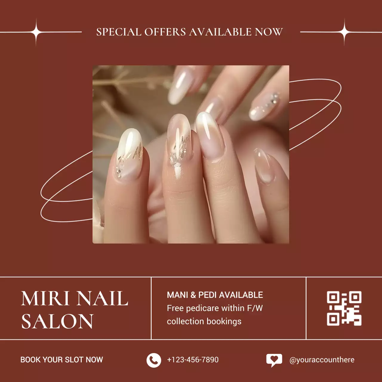 Brown Elegant Nails Promotion Social Media Post