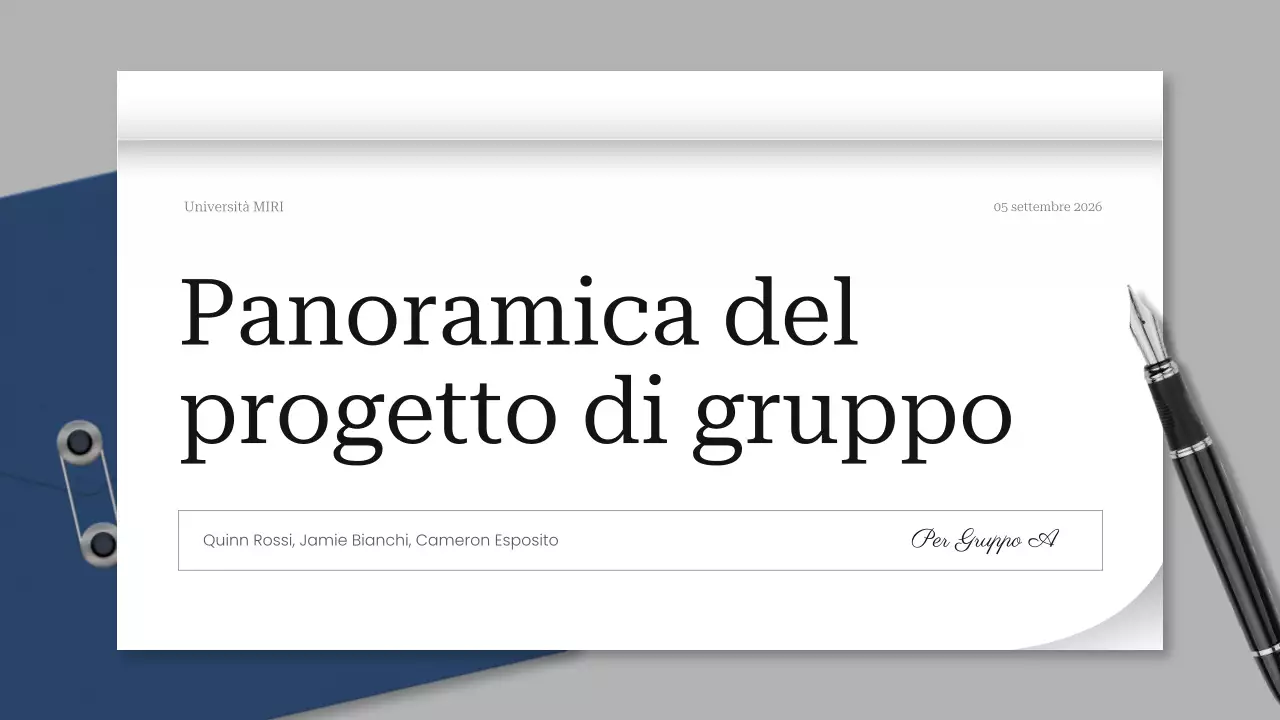 documento di progetto professionale grigio