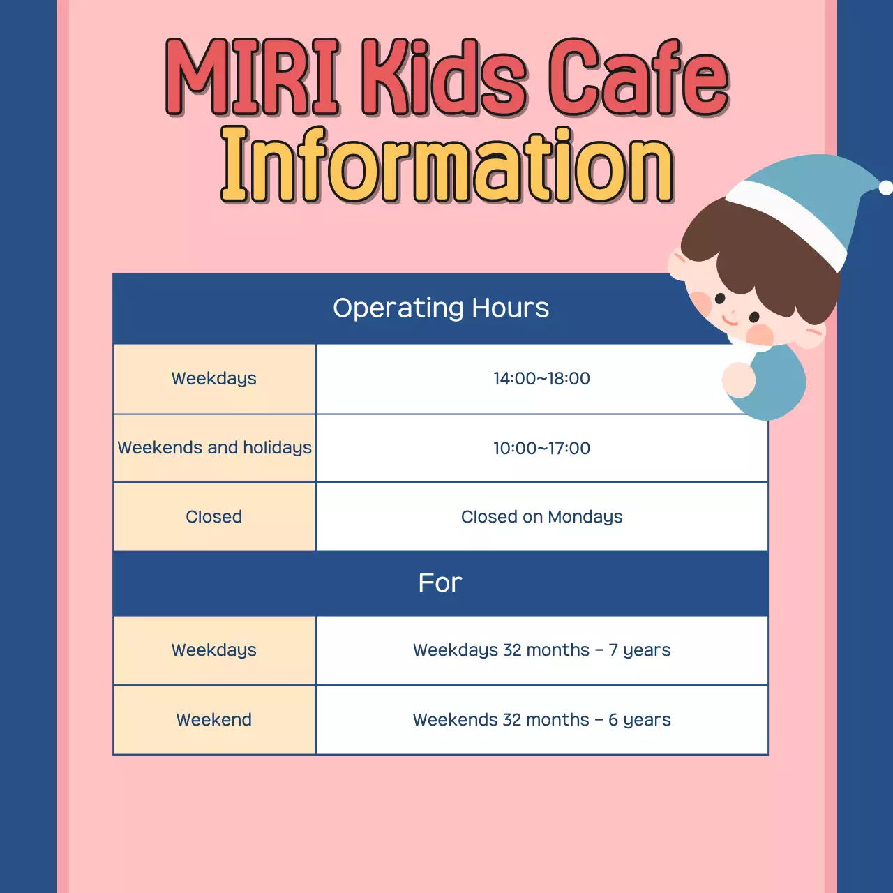 Blue Animation Kids Cafe Advertisement Instagram Carousel