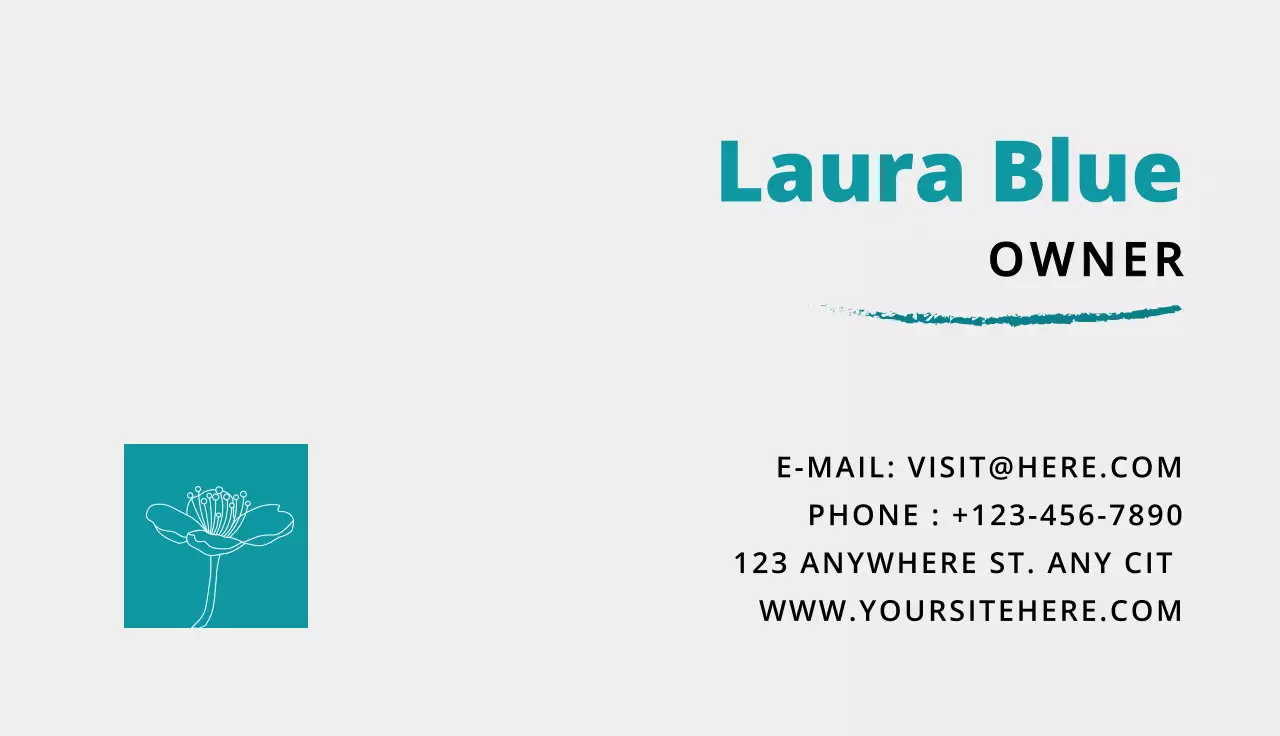 Teal Simple Business Card