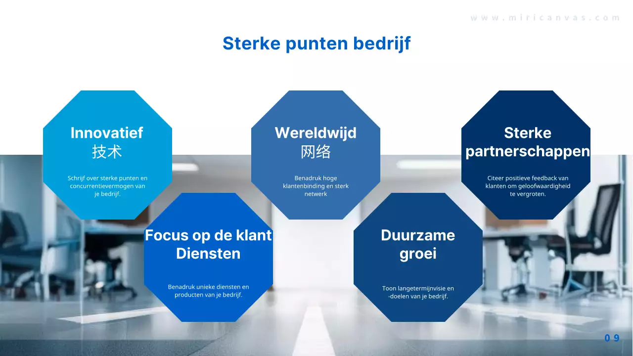 Promoot je blauwe moderne bedrijfsprofiel