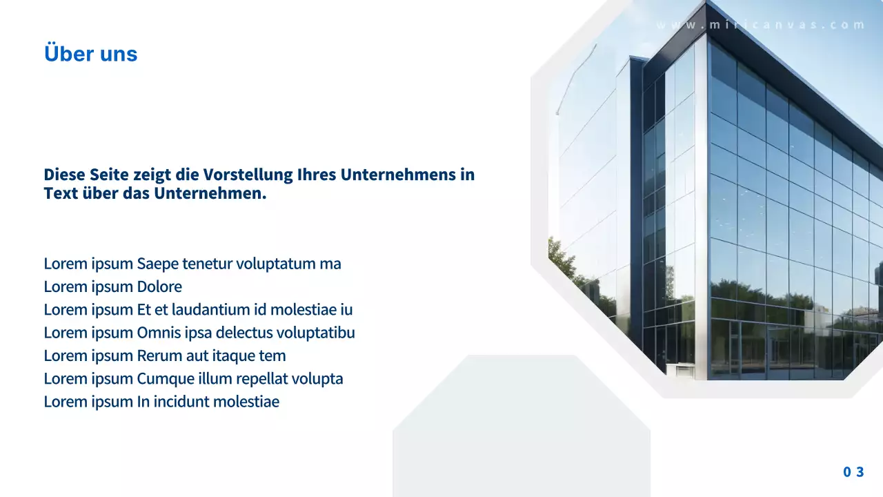 Fördern Sie Ihr blaues modernes Unternehmensprofil