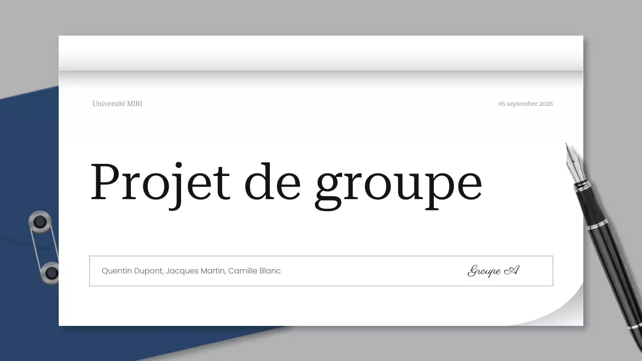document de projet professionnel gris