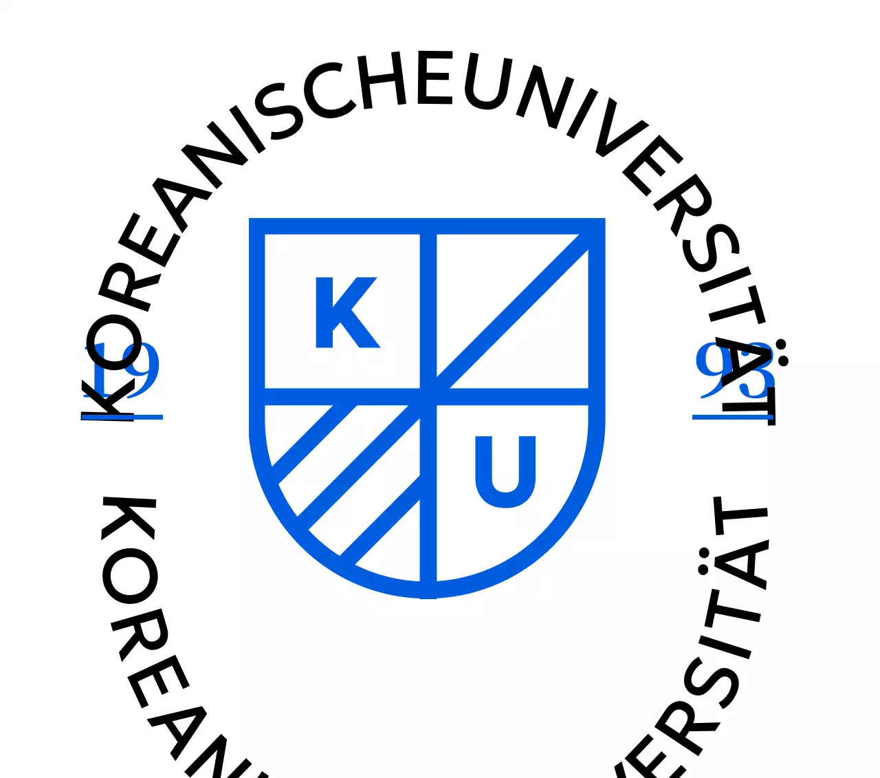 Blaues einfaches Universitätslogo