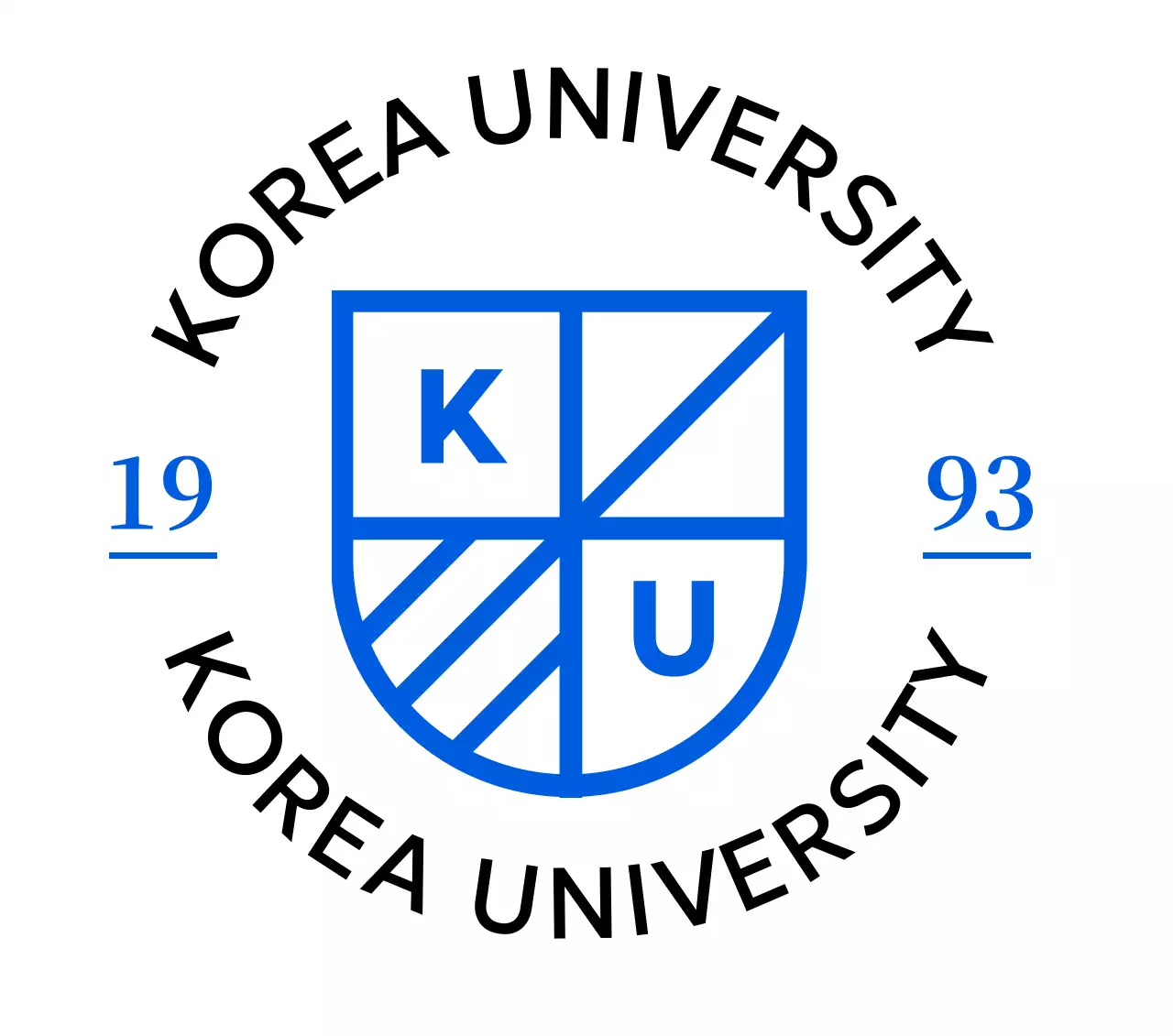 青色のシンプルな大学のロゴ