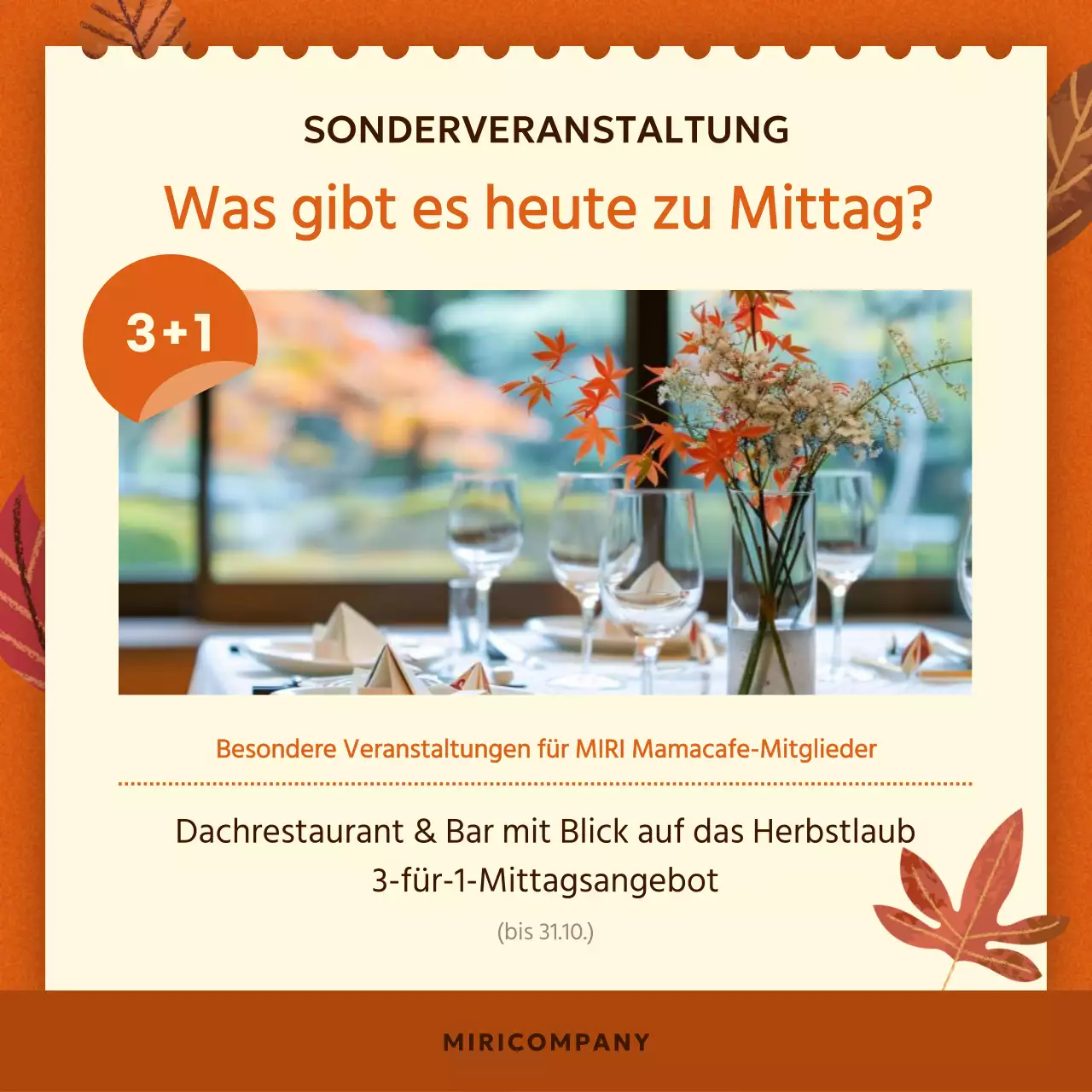 Eine Übersicht über herbstliche Werbeaktionen in Orange und Braun