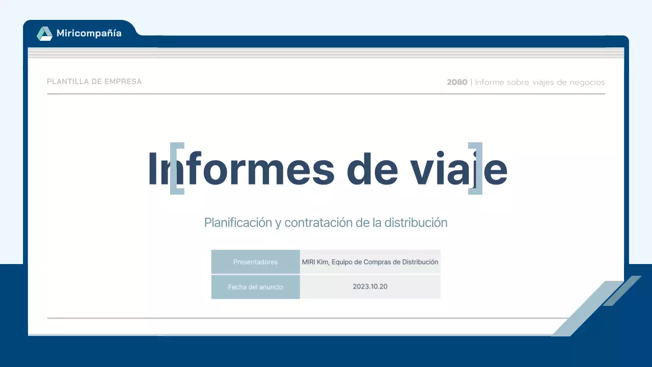 Contrato de informe de viaje limpio de color azul claro