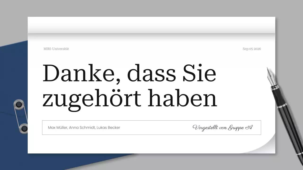 graues professionelles Projektdokument