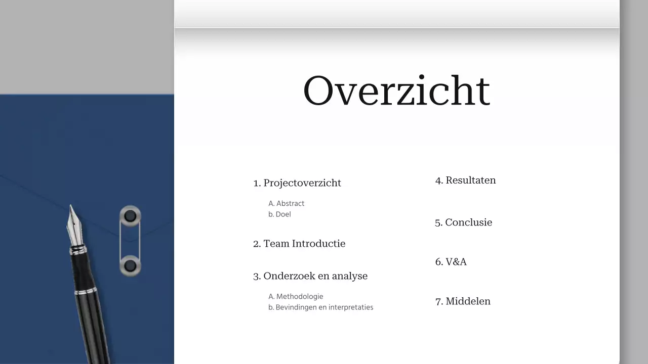 grijs professioneel projectdocument