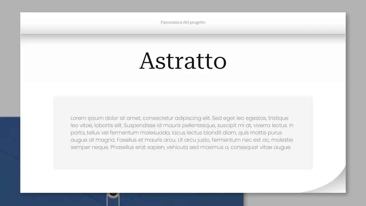 documento di progetto professionale grigio