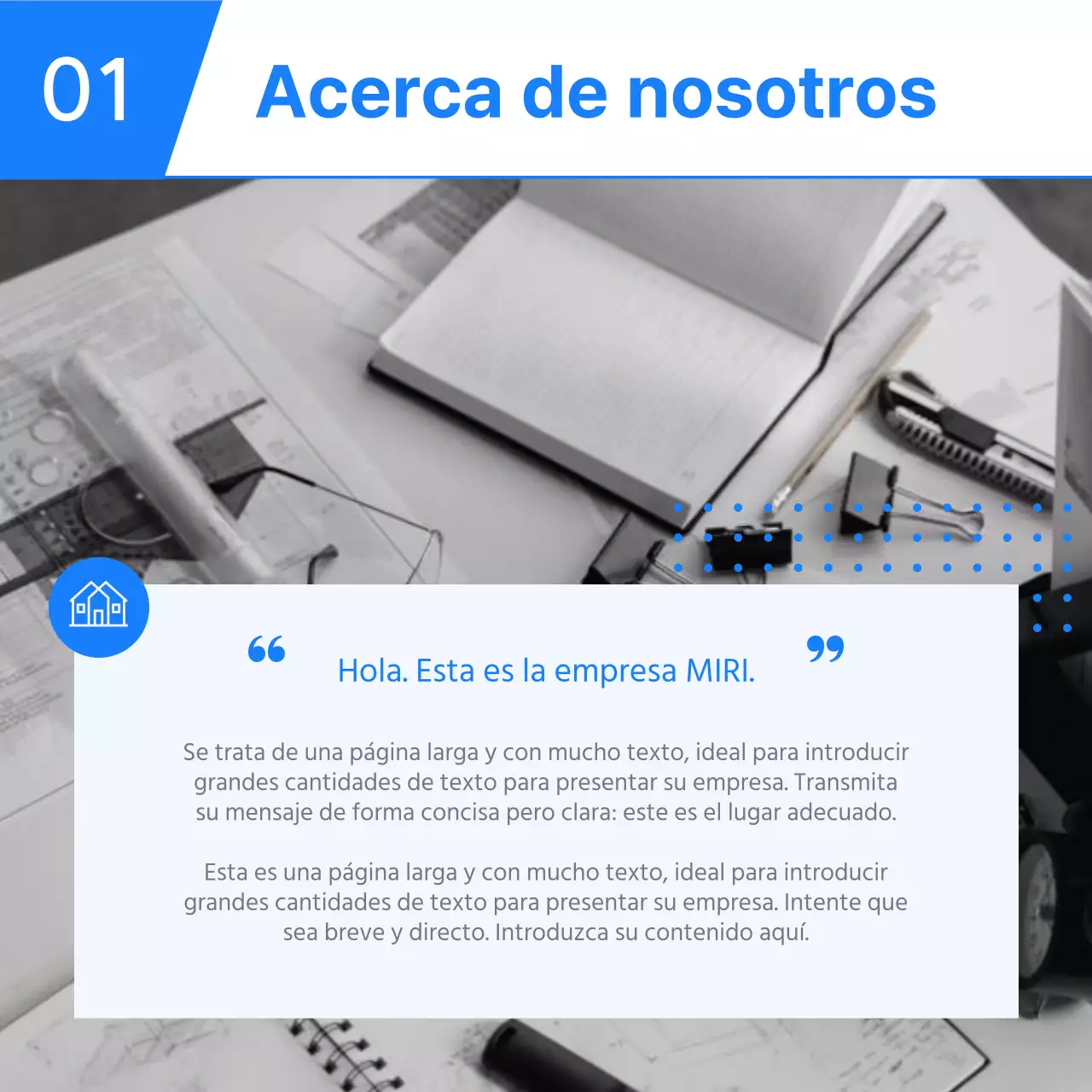 Plantilla de negocio simple azul