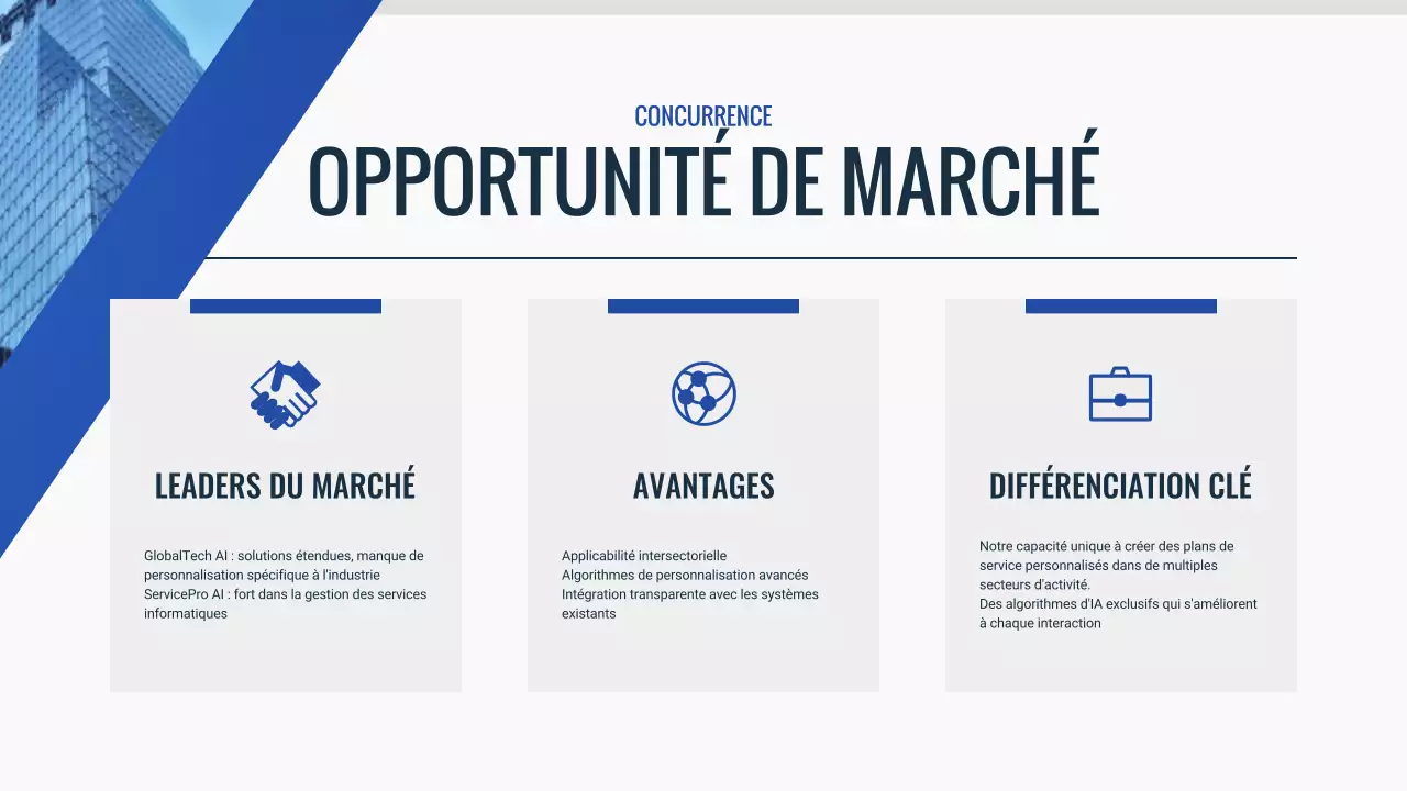 document de pitch deck moderne bleu