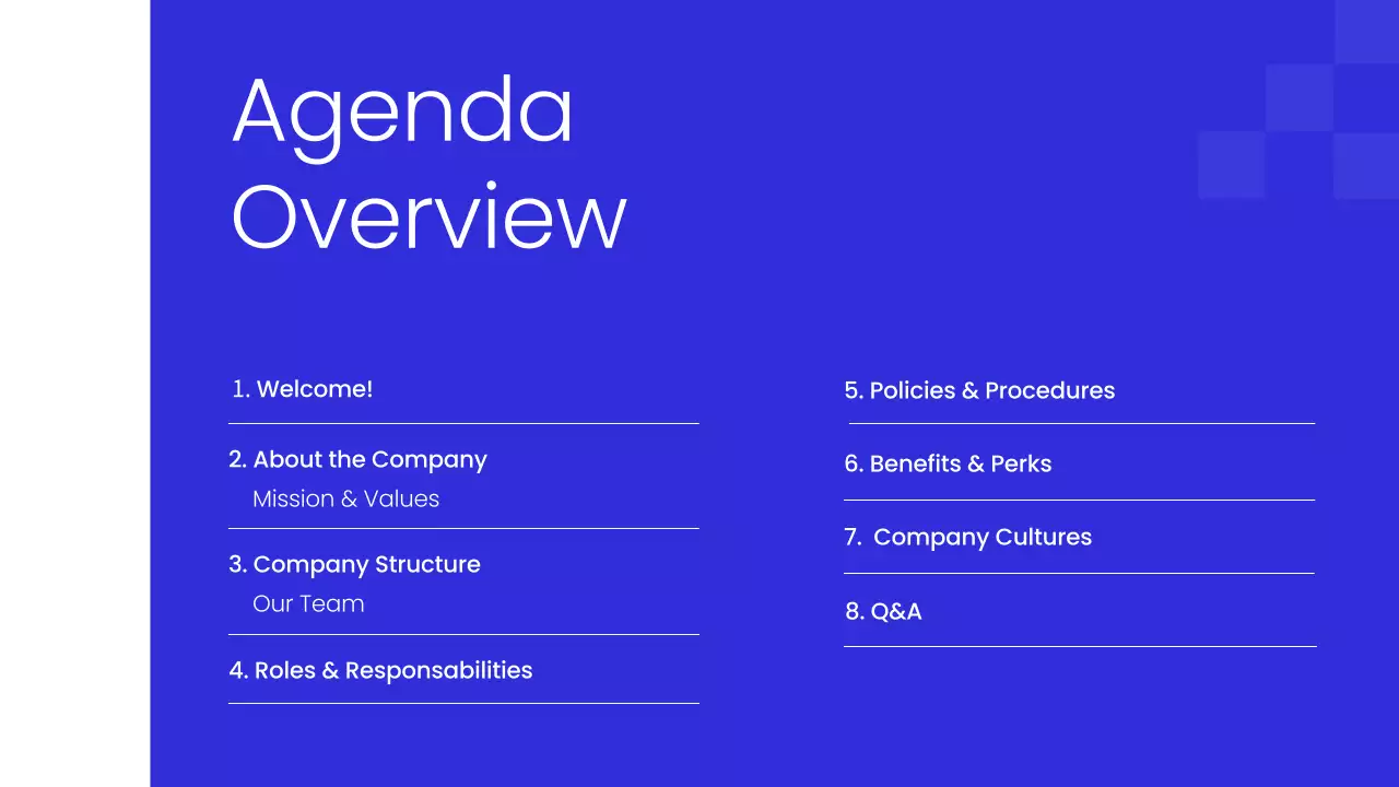Blue Modern Employee Guide Presentation