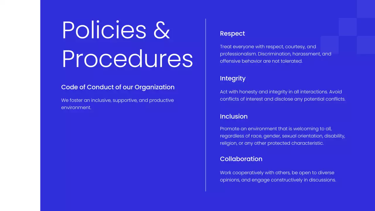 Blue Modern Employee Guide Presentation