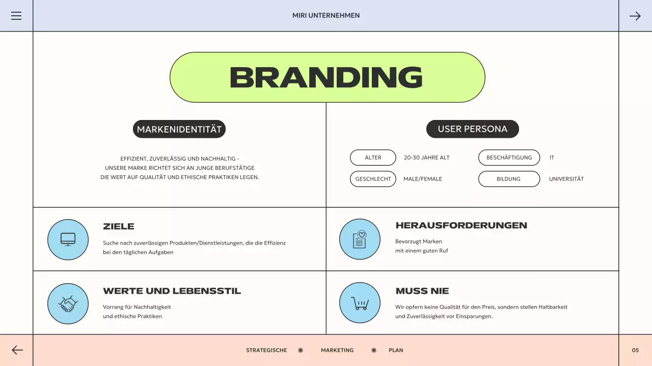 orange-grüner geometrischer Marketingplan