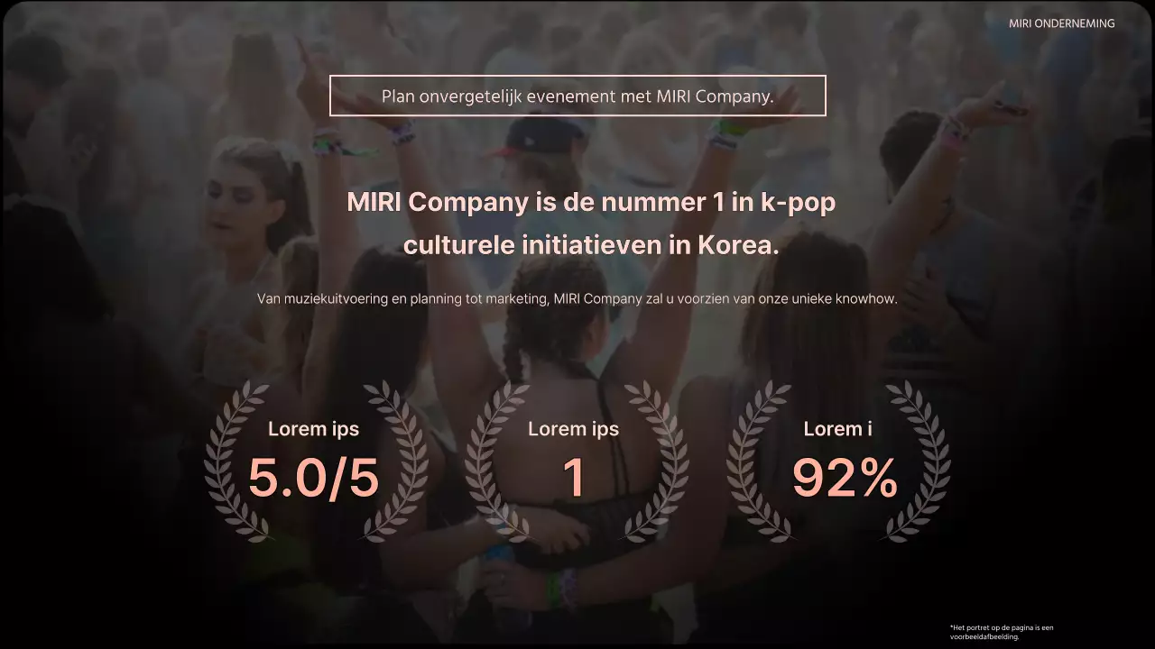 Oranje en trendy evenement bedrijfs pitch deck