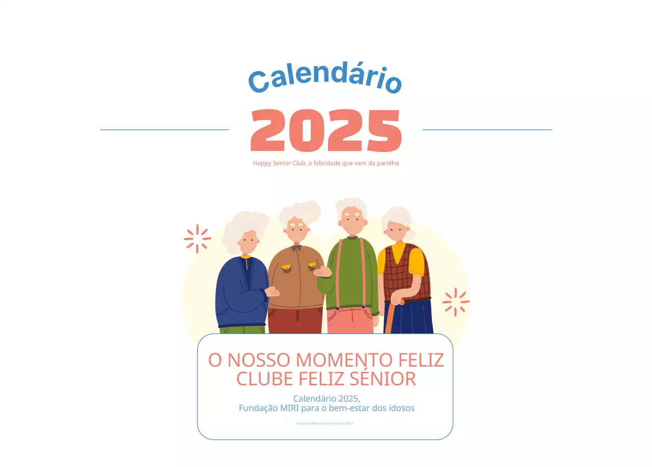 Calendário de negócios com ilustrações giras