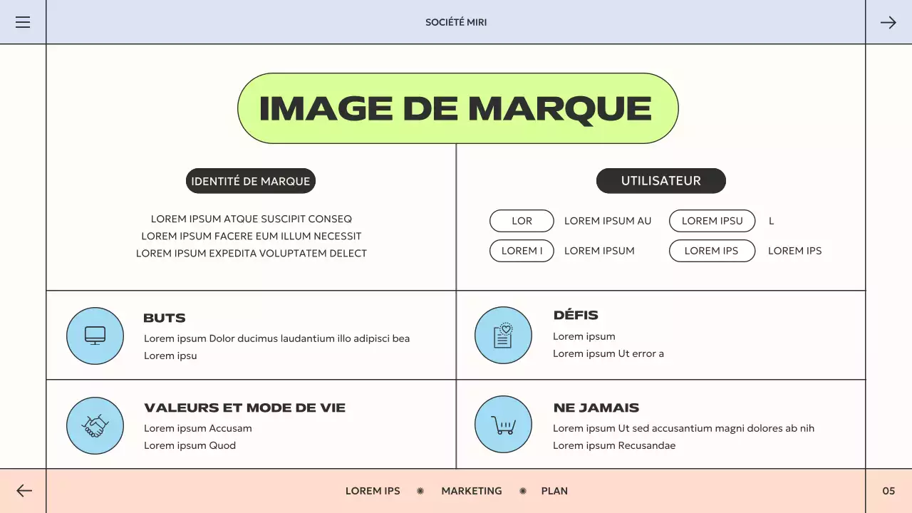 plan de marketing géométrique orange vert