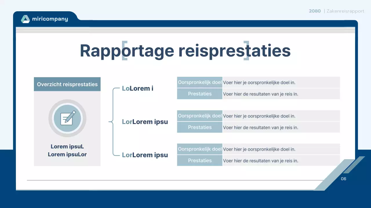 Lichtblauw schoon contract voor reisverslag