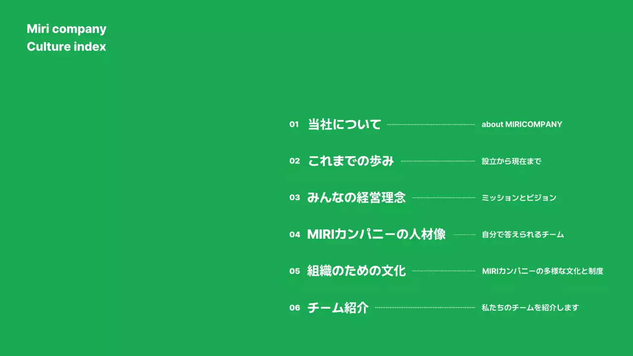 緑 シンプル 企業文化 プレゼンテーション