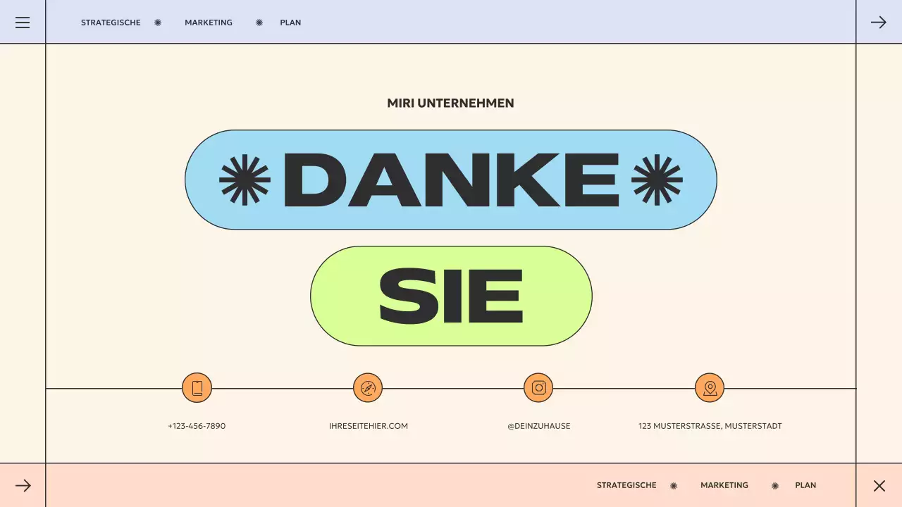orange-grüner geometrischer Marketingplan