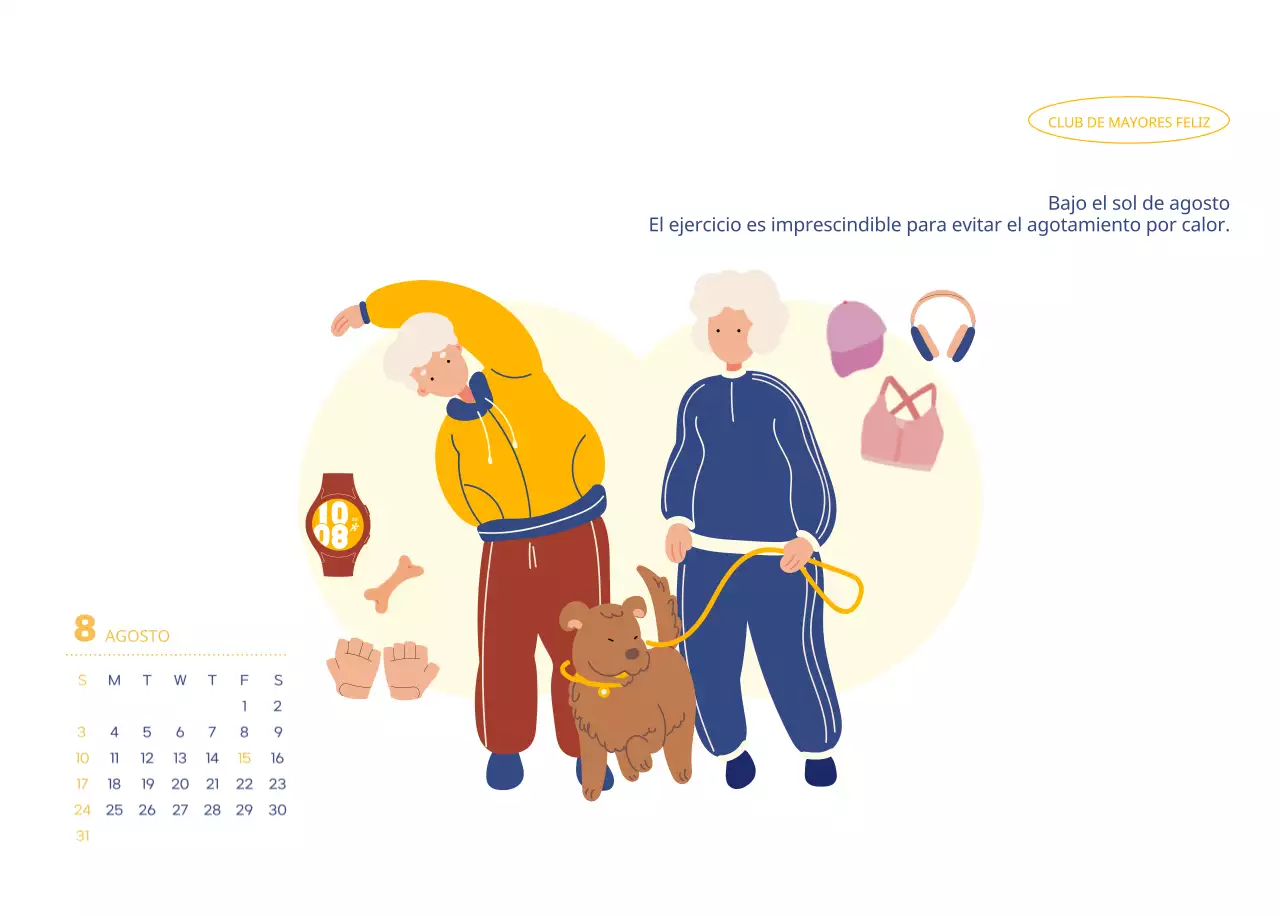 Calendario comercial con simpáticas ilustraciones