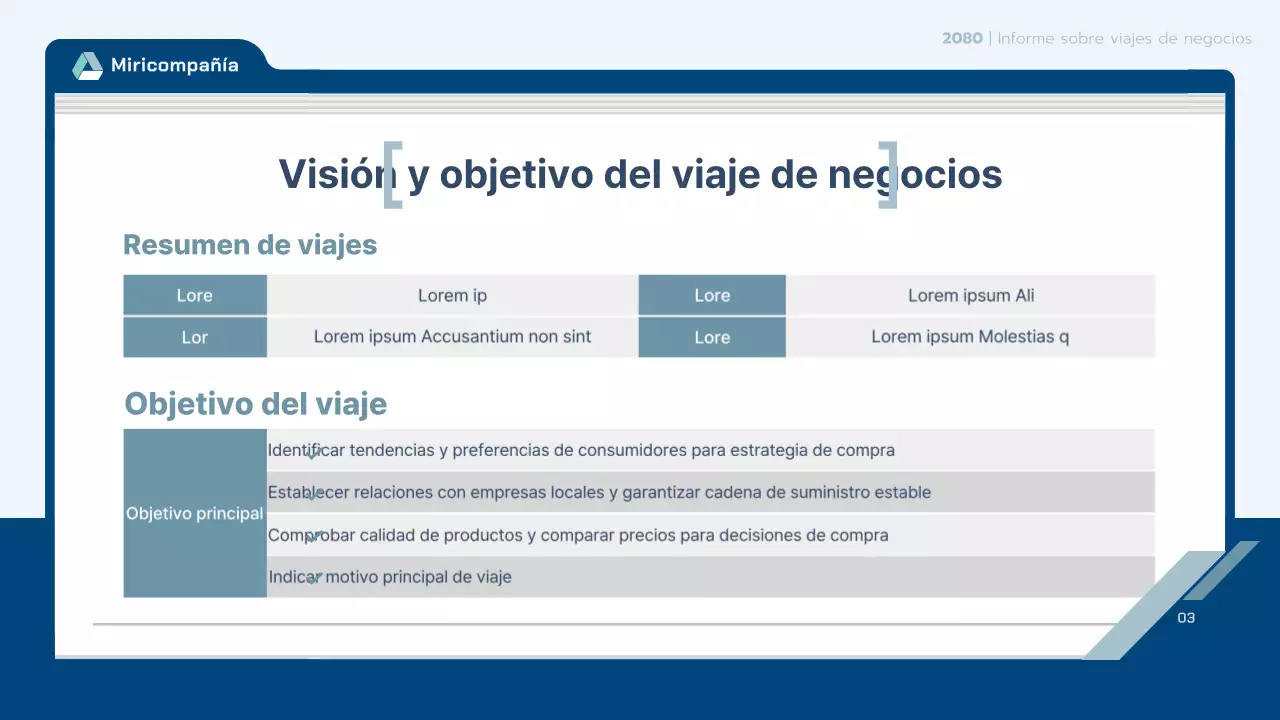 Contrato de informe de viaje limpio de color azul claro