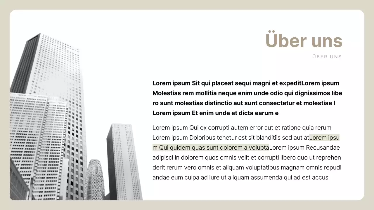 Beige Simple Unternehmensprofil Beschreibung