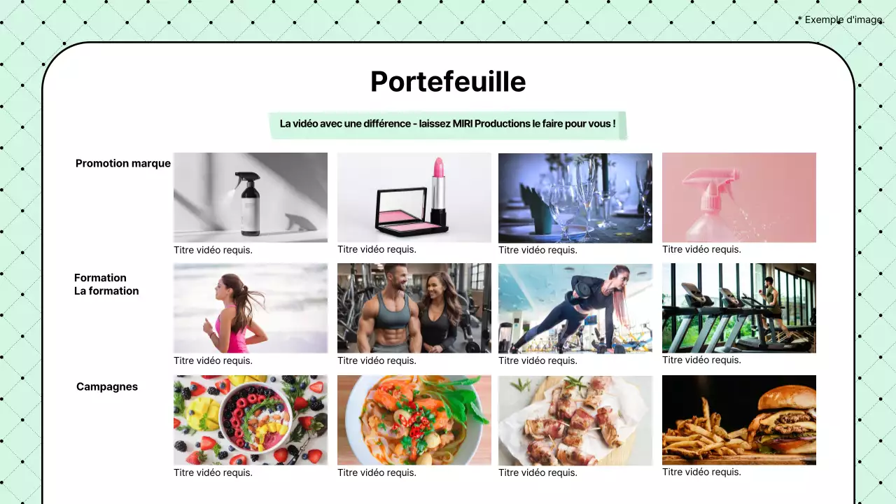 Proposition de société de production vidéo simple et de couleur menthe