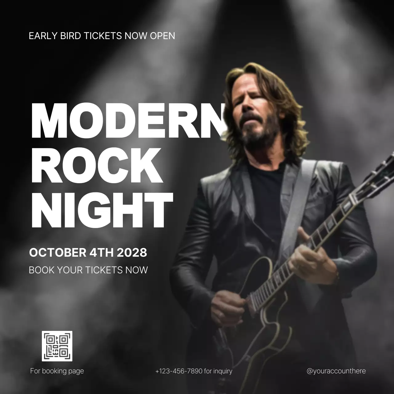 Black Modern Rock Promotion Social Media Post