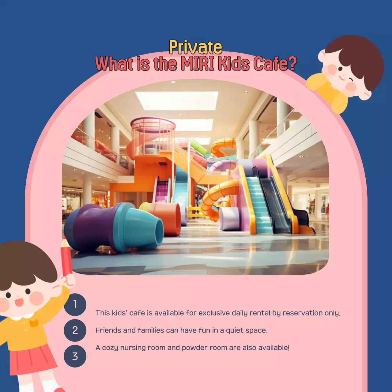 Blue Animation Kids Cafe Advertisement Instagram Carousel
