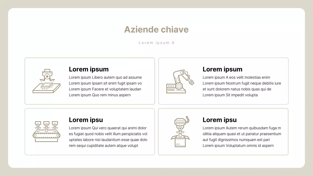 Descrizione del profilo aziendale di Beige Simple