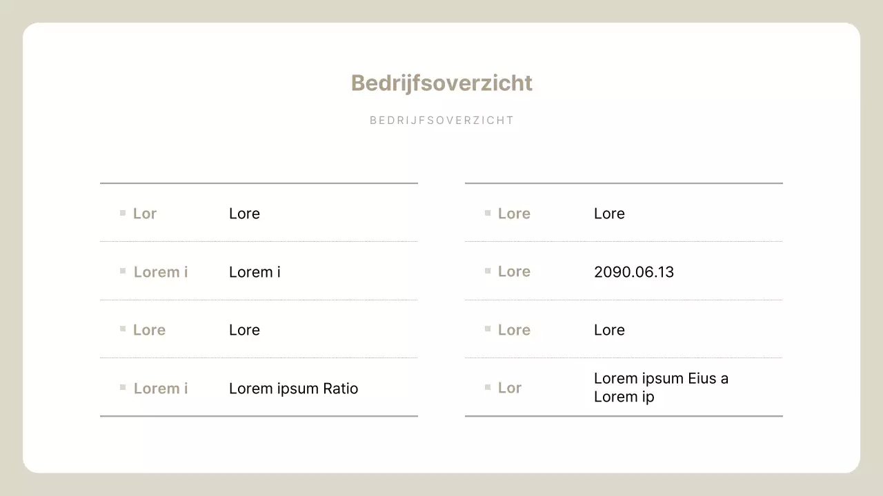 Beige Simple Beschrijving van het bedrijfsprofiel