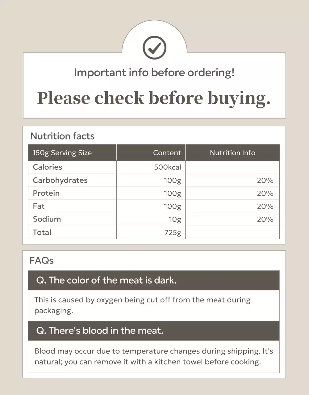 Beige Classic Pork Promotion Poster