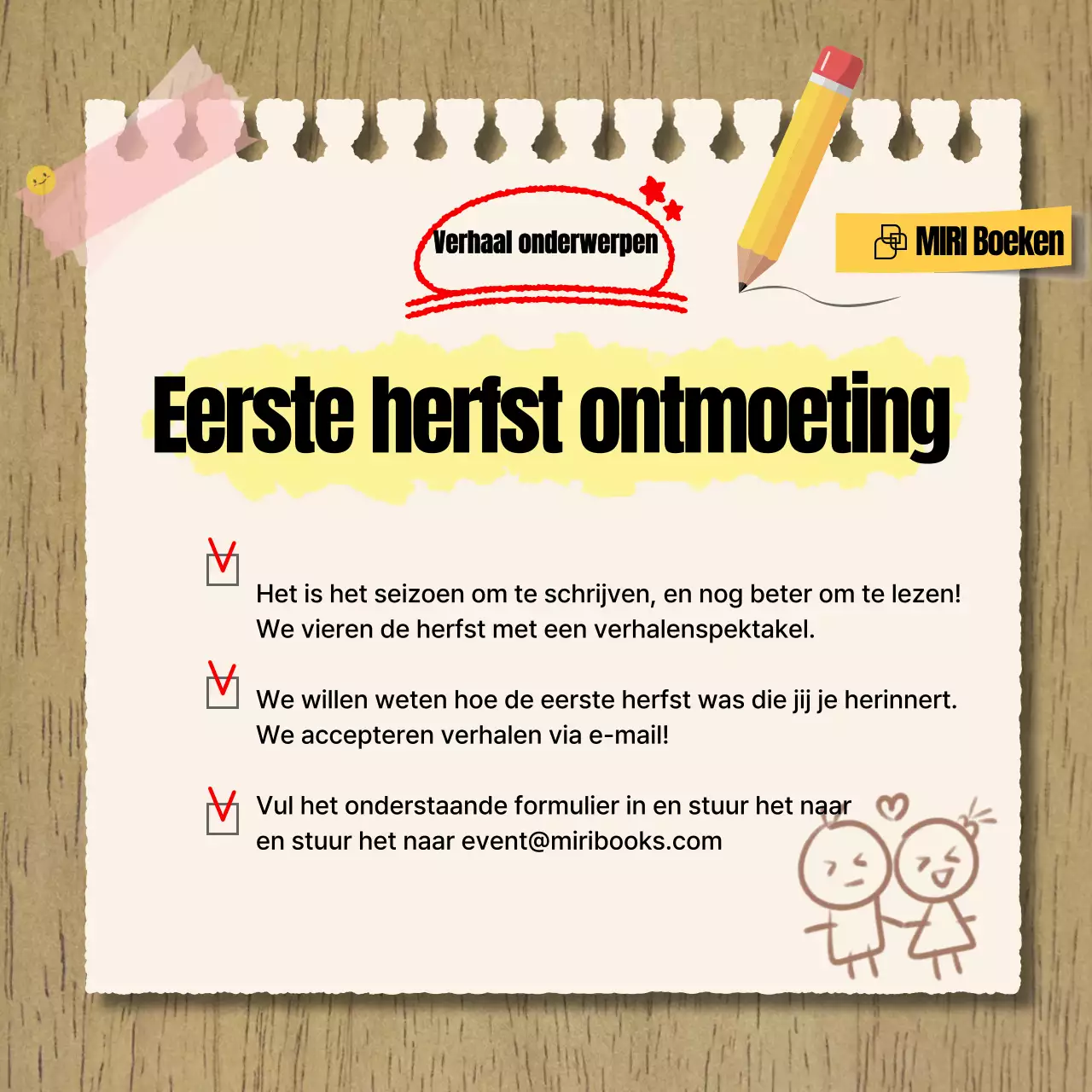 Aankondiging van een oproep voor verhalen in beige en vintage