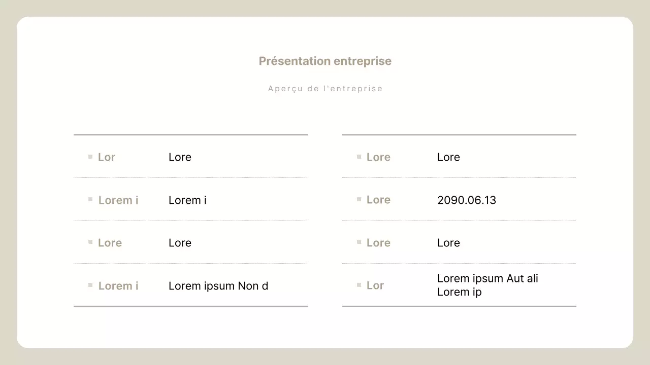 Beige Simple Description du profil de l'entreprise