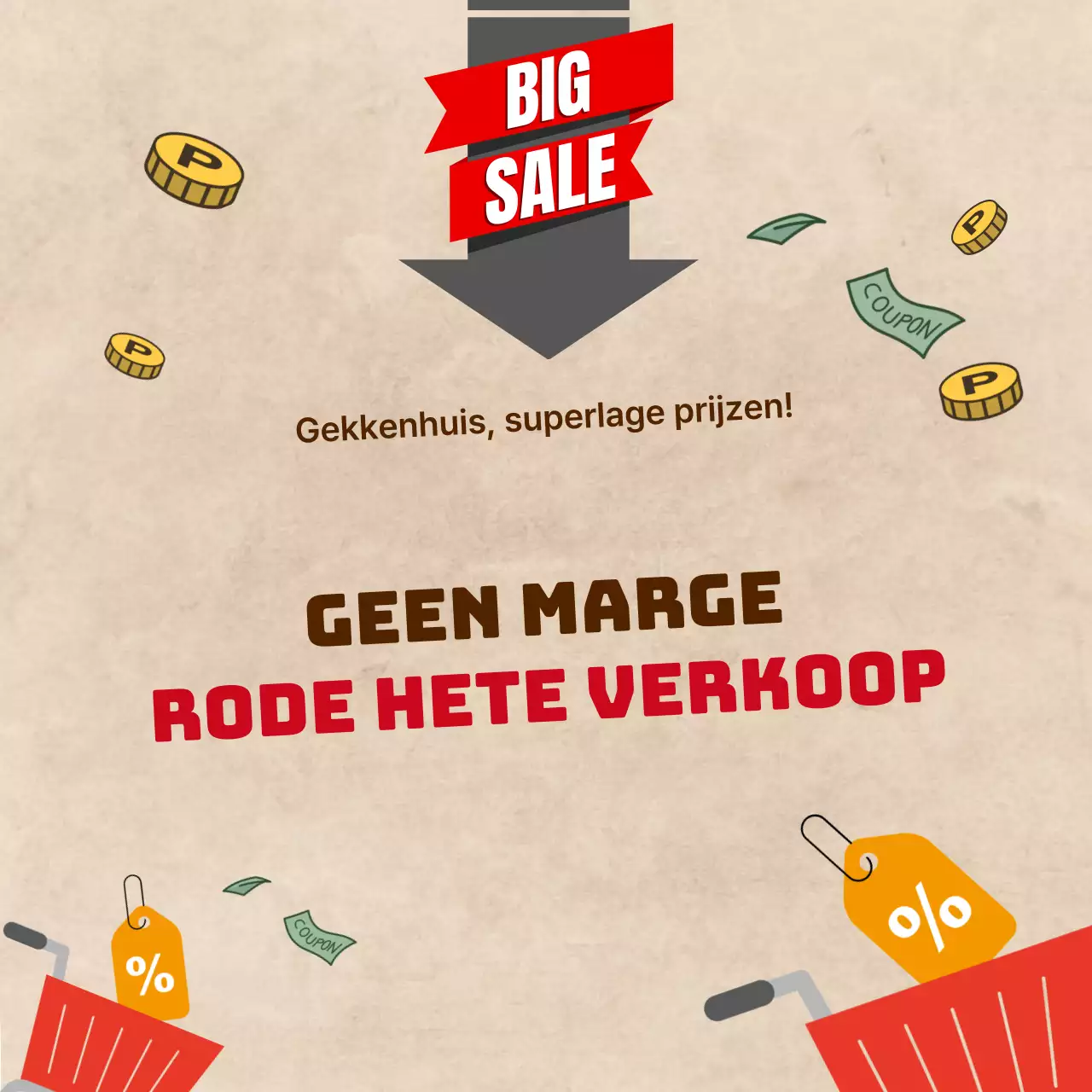 Beige Vintage Reclamegids