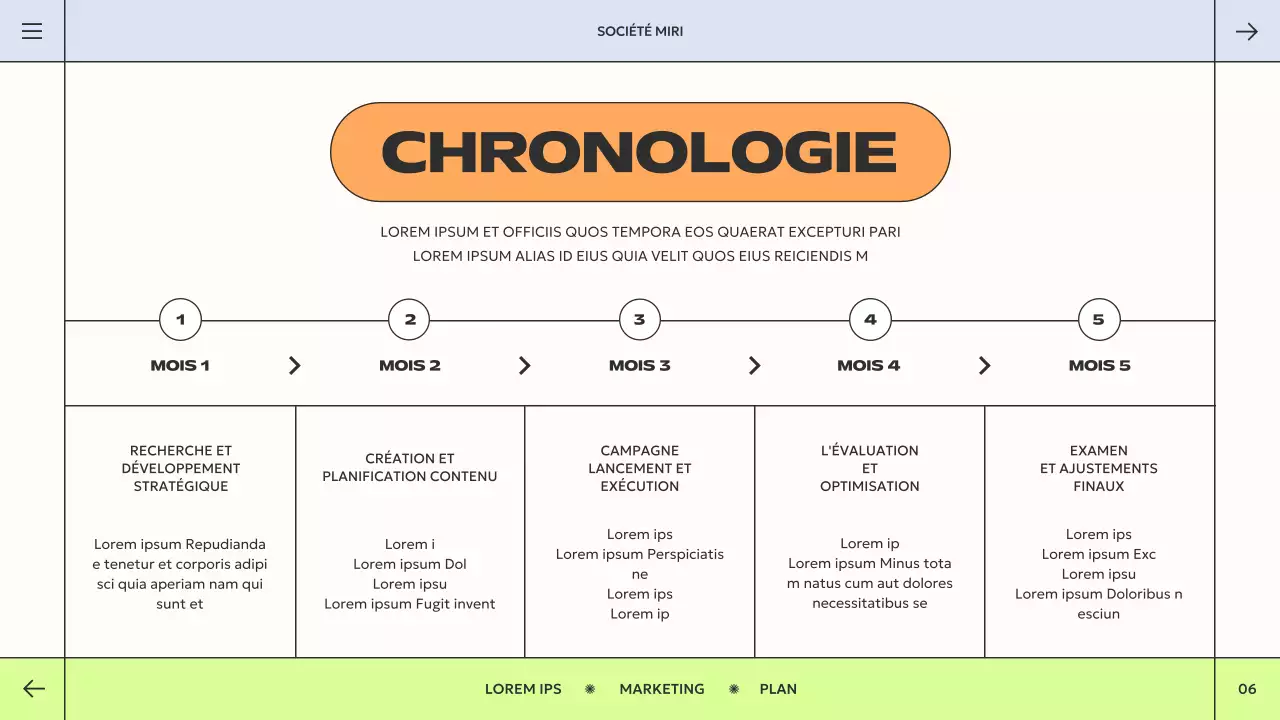 plan de marketing géométrique orange vert