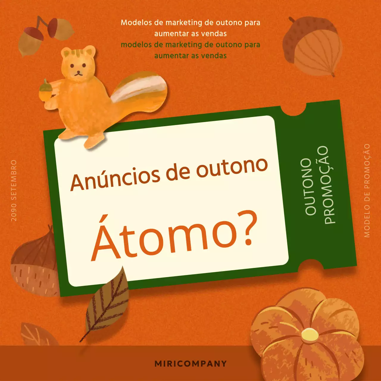 Uma seleção de promoções outonais em laranja e castanho