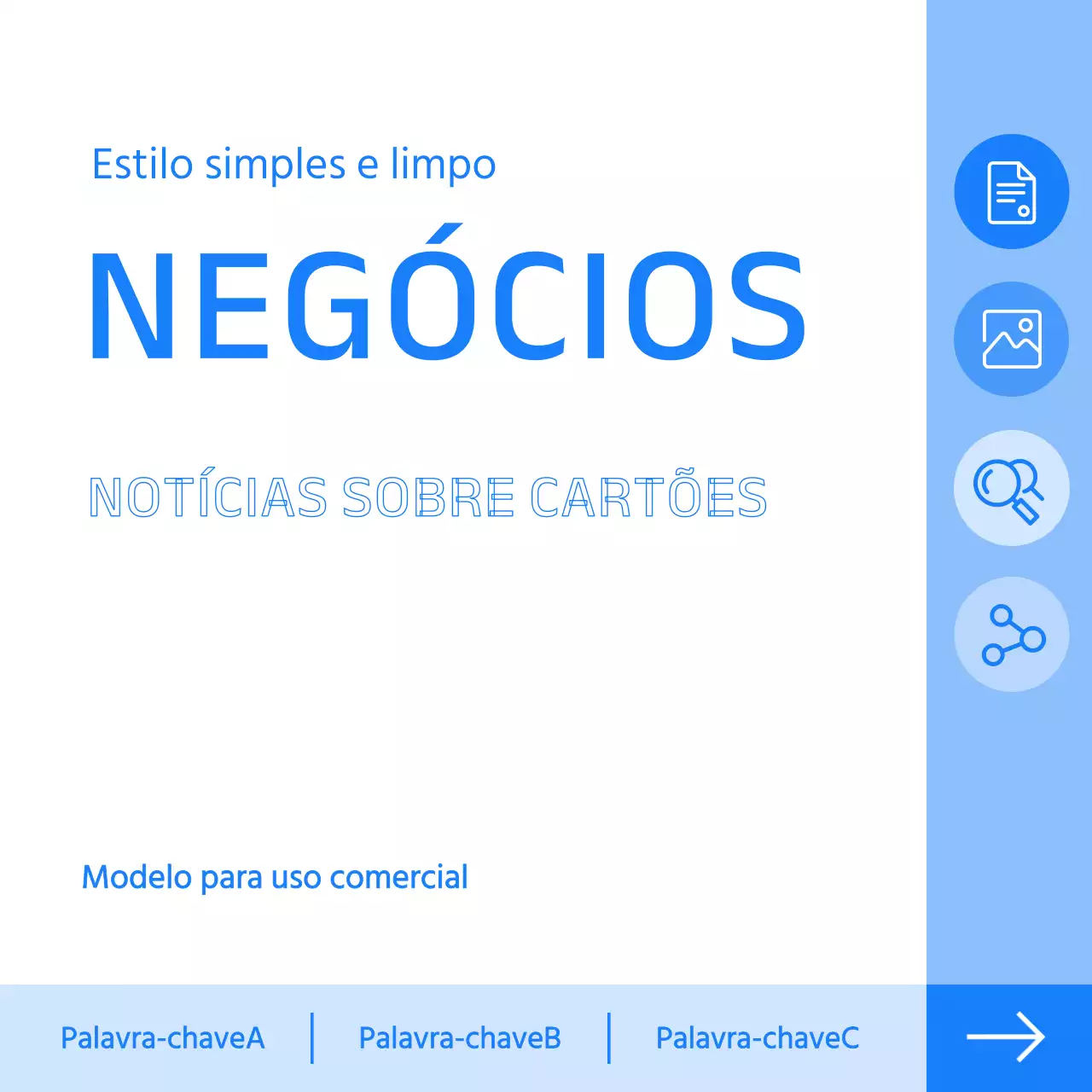 Modelo de negócio simples azul