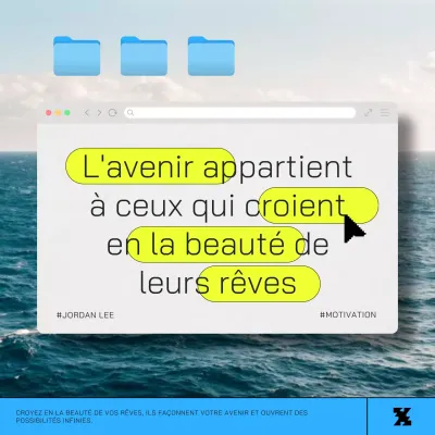 bleu trendy Inspiring message material