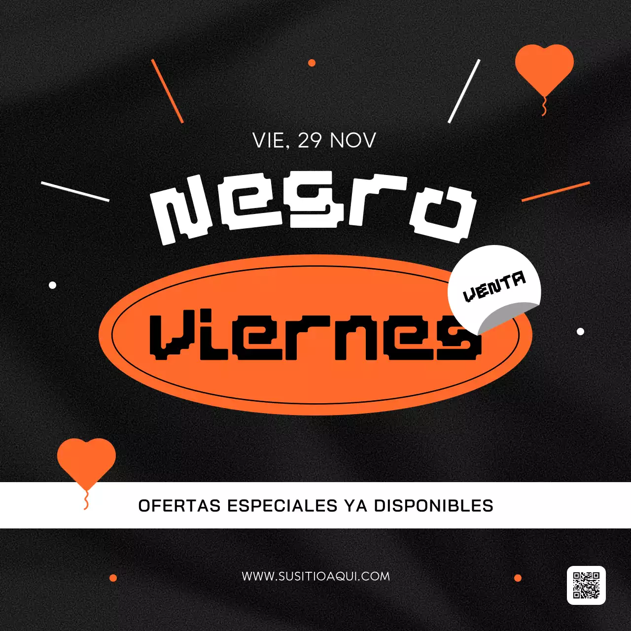 black trendy black friday promoción