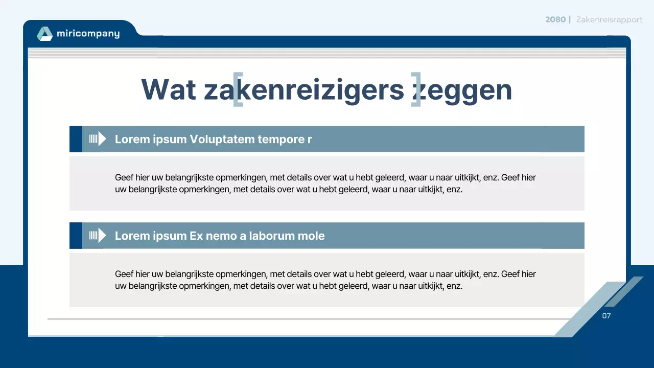Lichtblauw schoon contract voor reisverslag