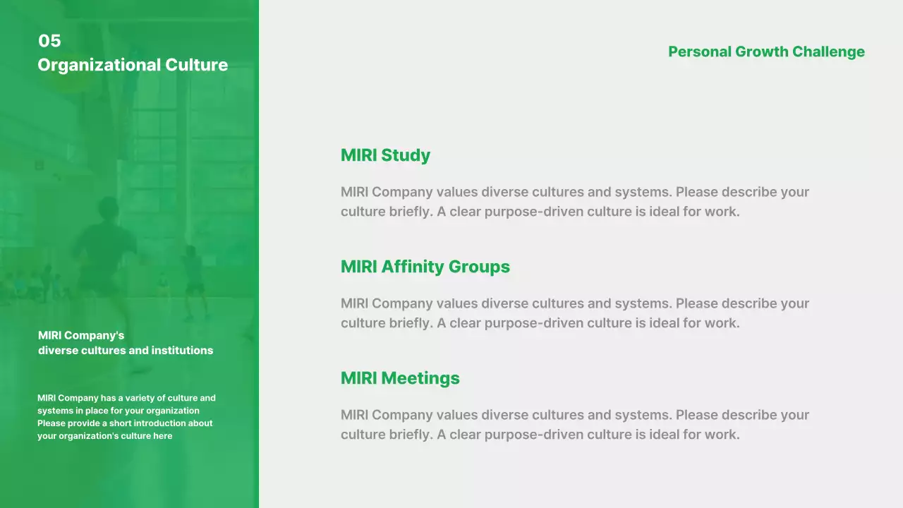 Apresentação do documento da marca Green Minimal
