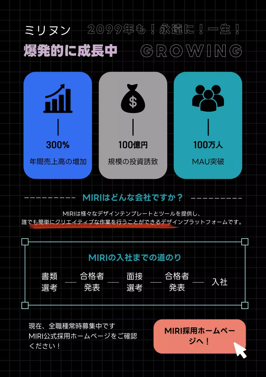 黒 モダン 採用 ポスター