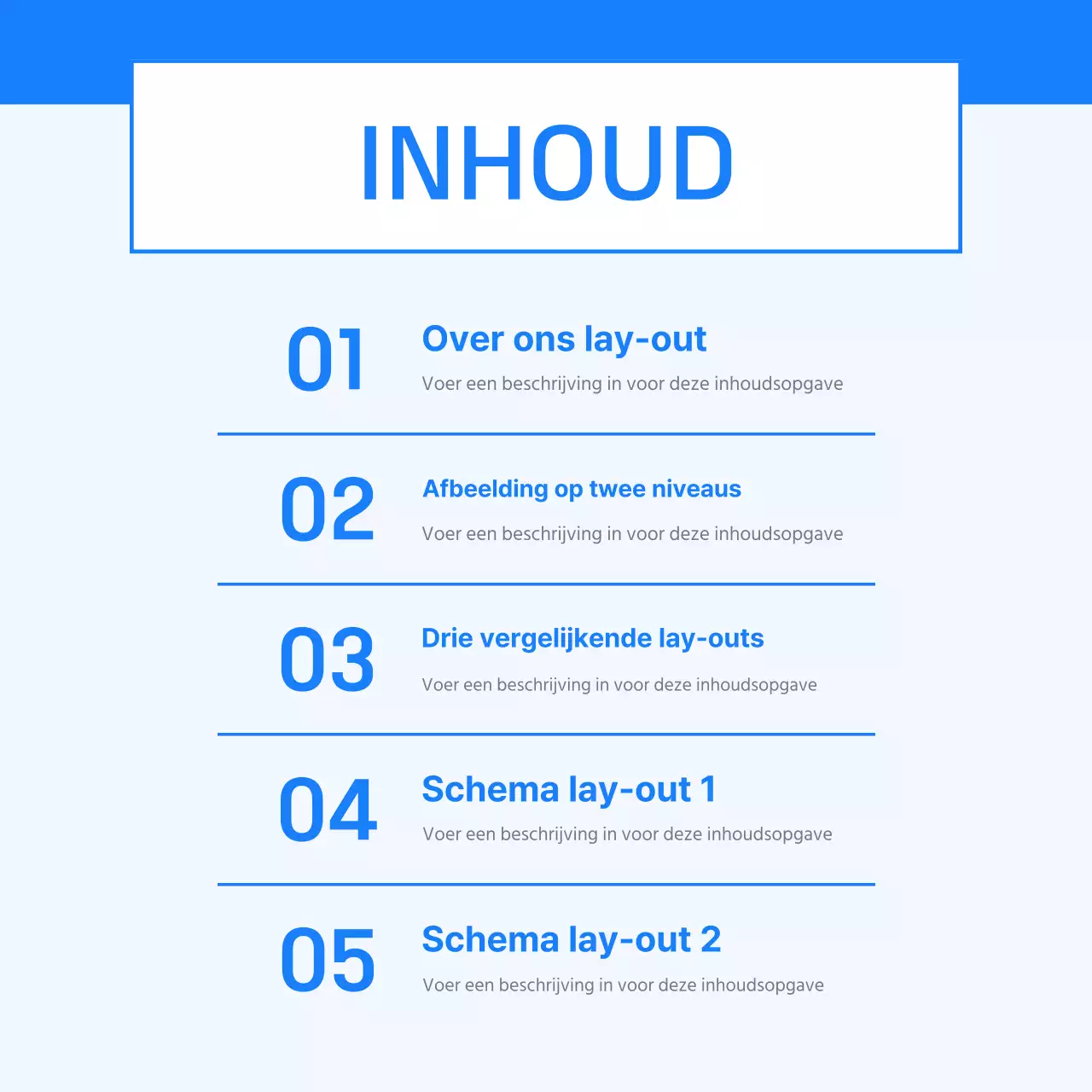 Blauw eenvoudig zakelijk sjabloon