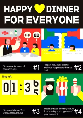 Colorful Modern Dinner Guideline Poster